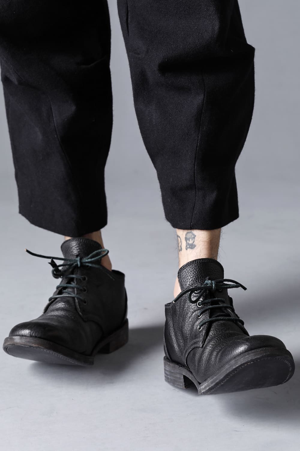 Horse Leather Derby Shoes  Black