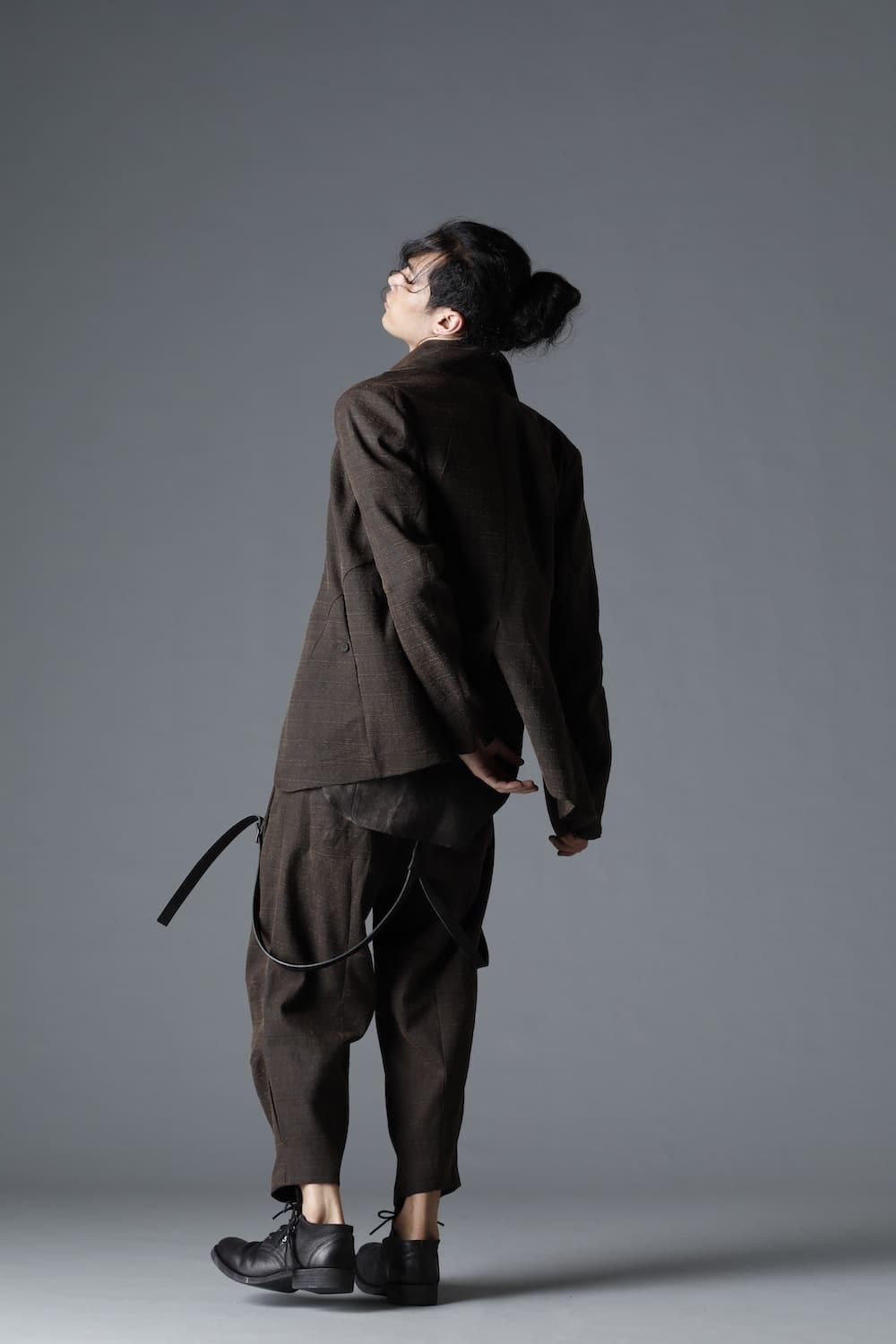 Leather Narrow Suspender Black