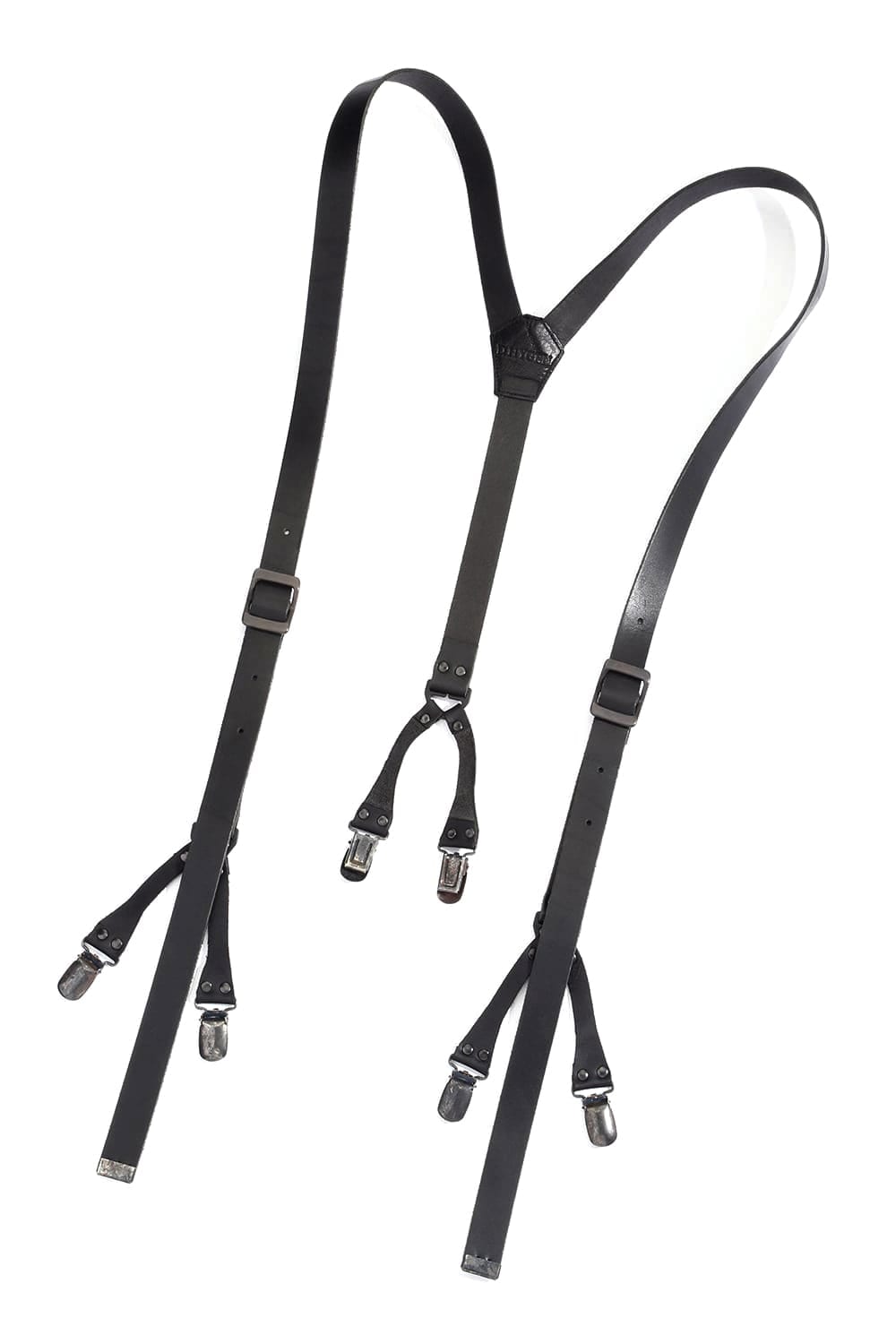 Leather Narrow Suspender Black