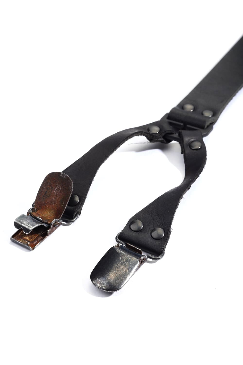 Leather Narrow Suspender Black