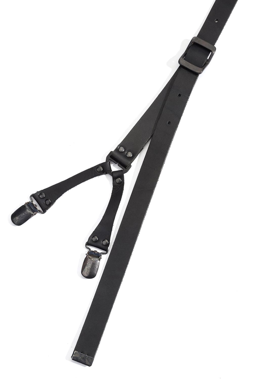 Leather Narrow Suspender Black