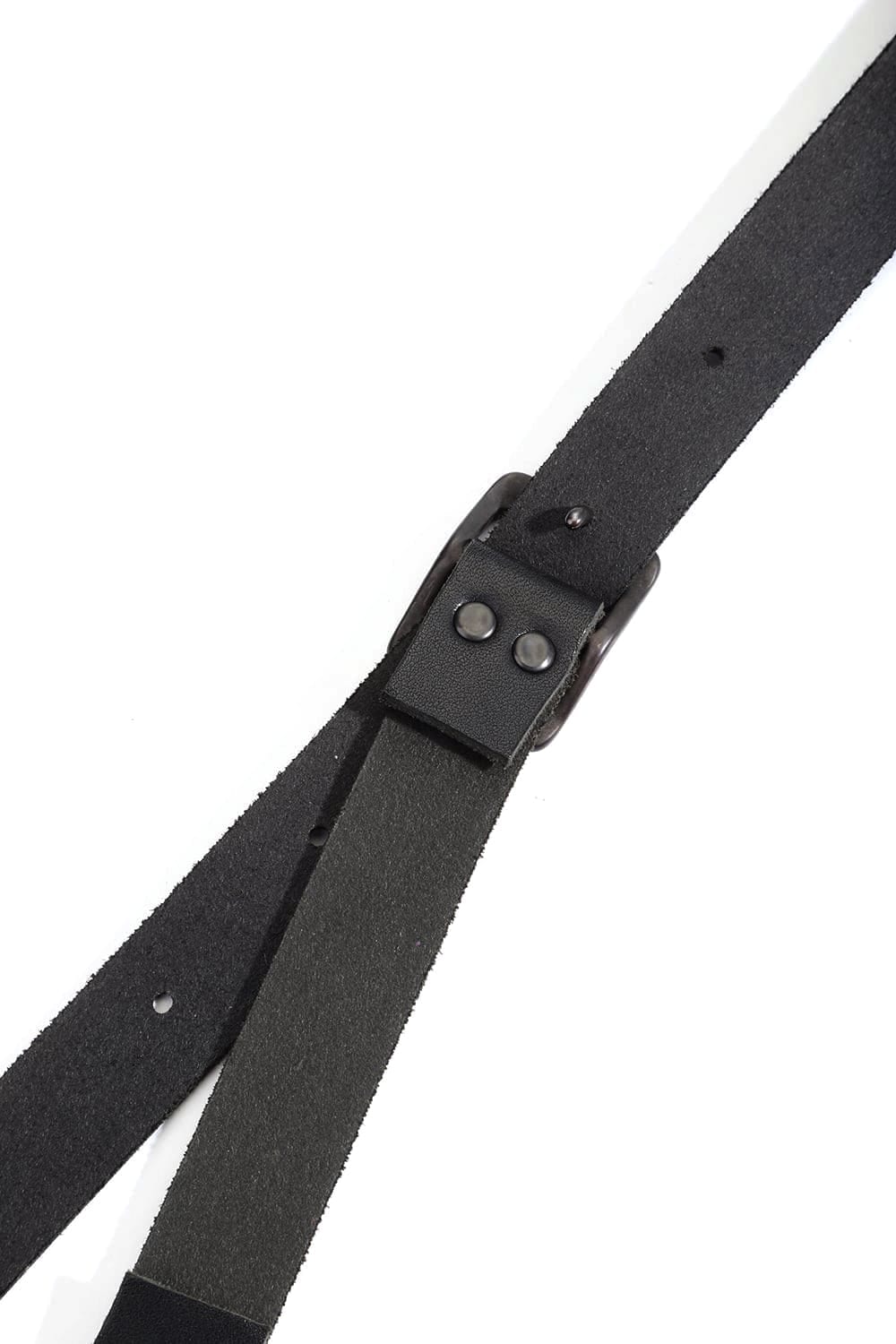 Leather Narrow Suspender Black