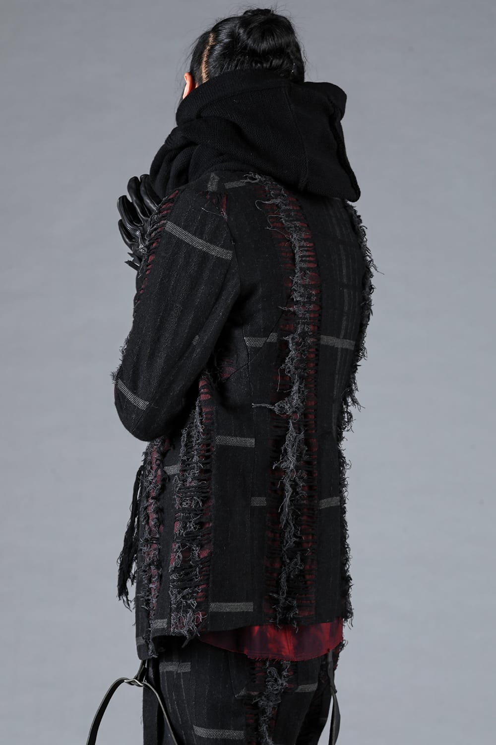 Merino Wool Knit Hood Long Scarf