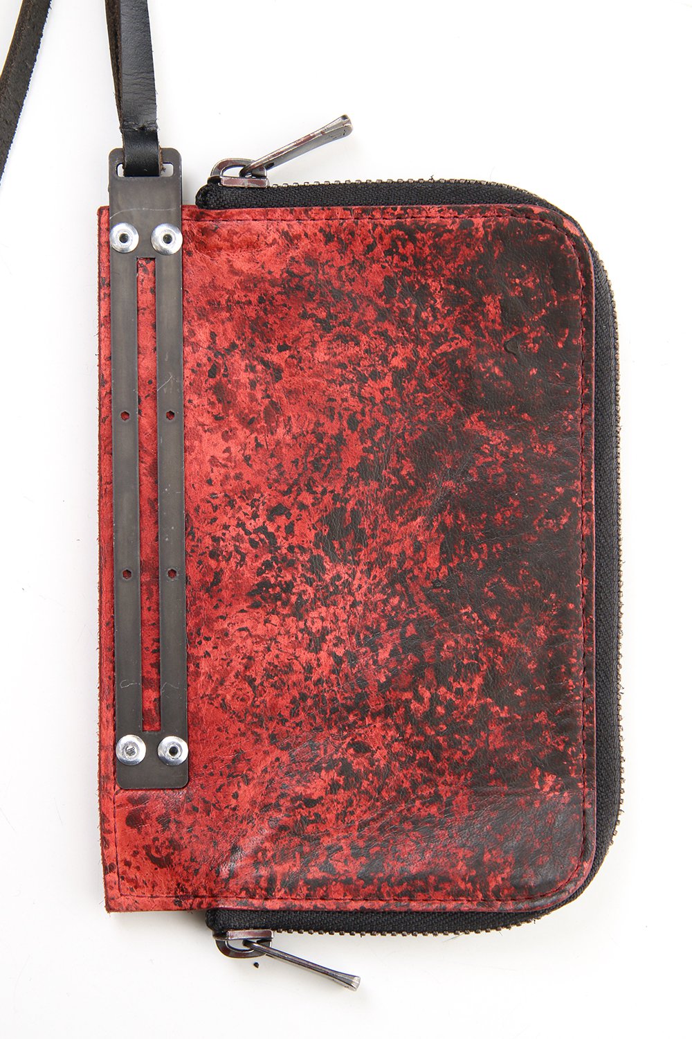Dusty Leaf Horse Leather Neck Wallet Red