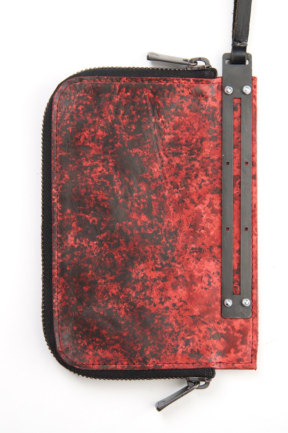 Dusty Leaf Horse Leather Neck Wallet Red