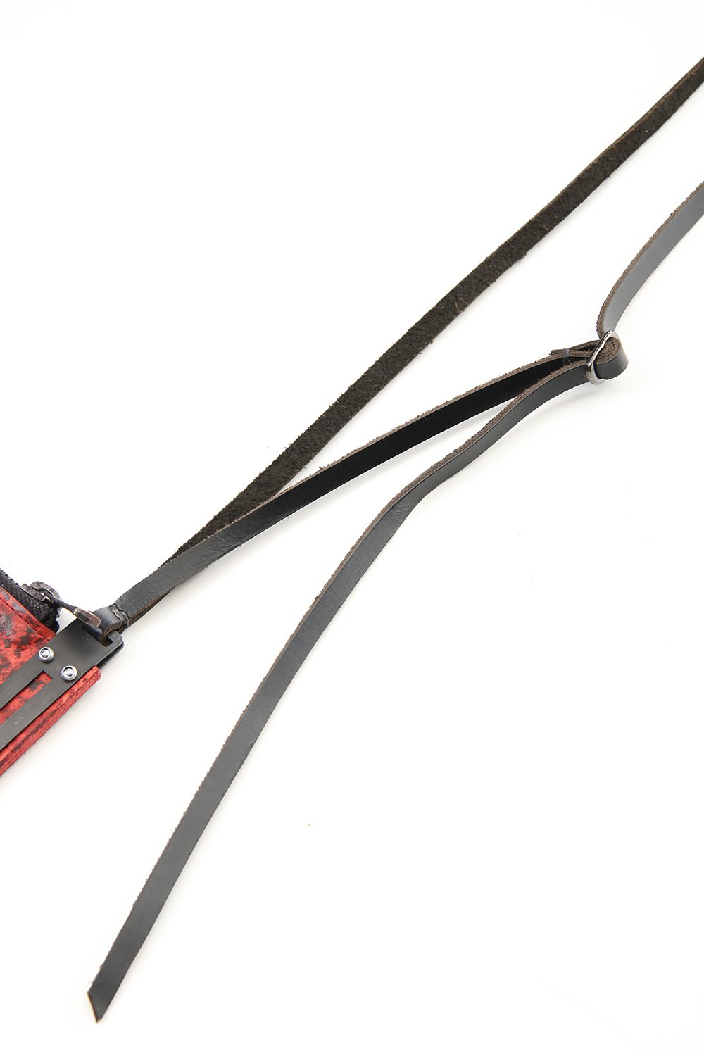 Dusty Leaf Horse Leather Neck Wallet Red