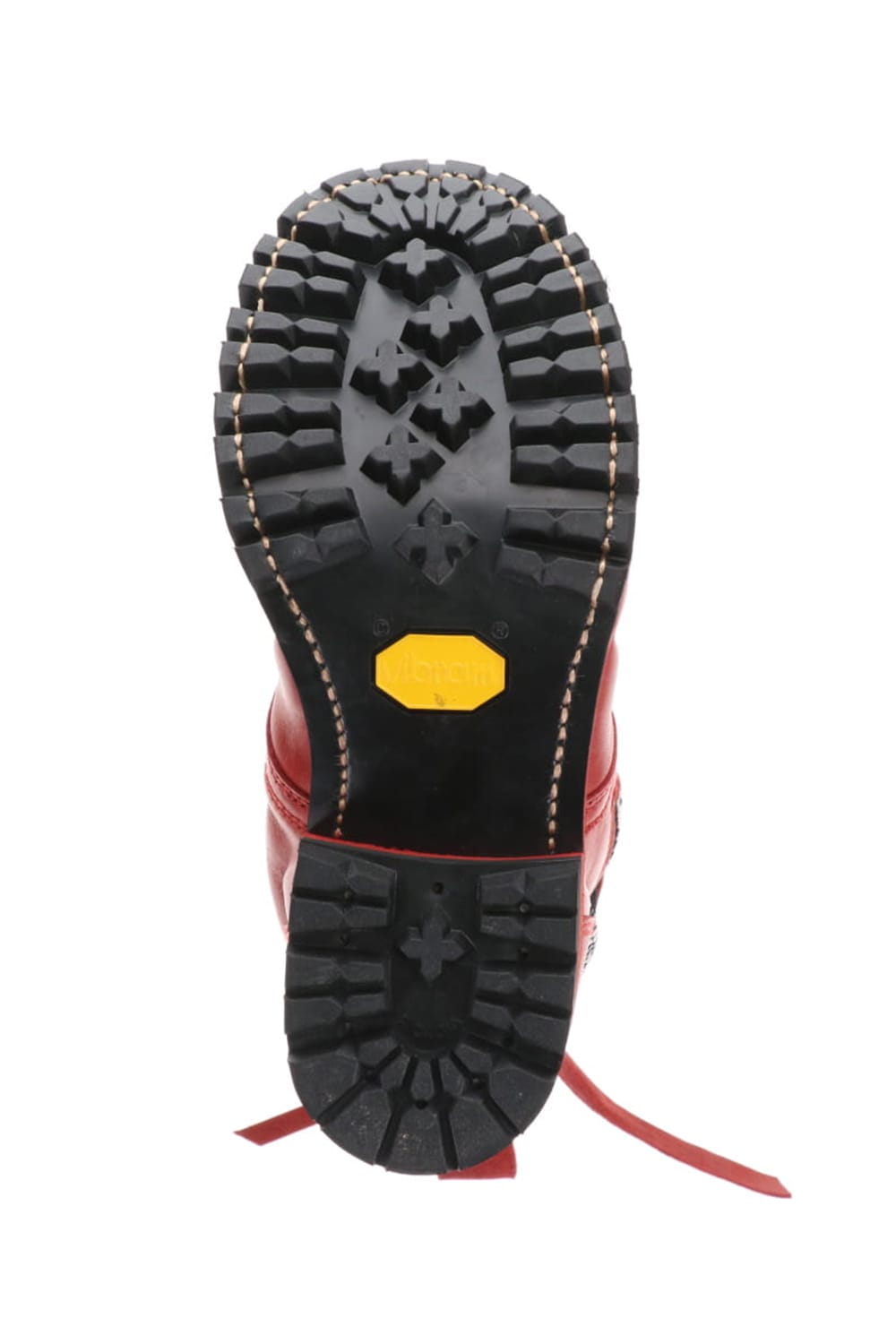 Horse Leather Lace-Up Combat Boots Red