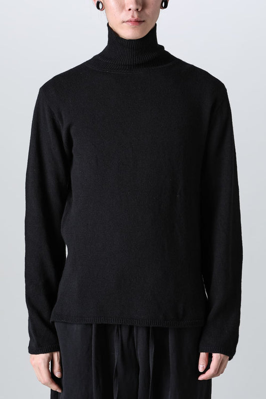 super fine wool sweater turtleneck Black