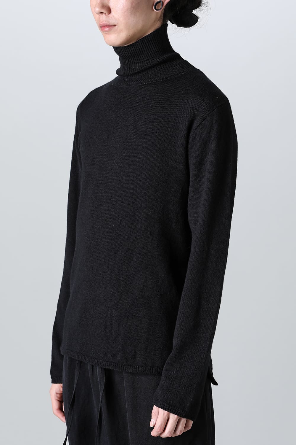 super fine wool sweater turtleneck Black