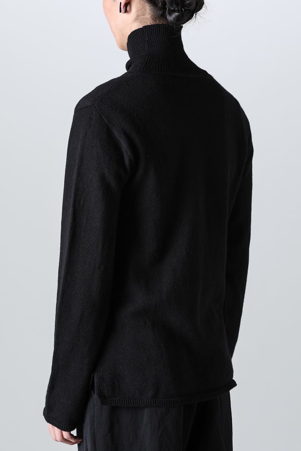 super fine wool sweater turtleneck Black