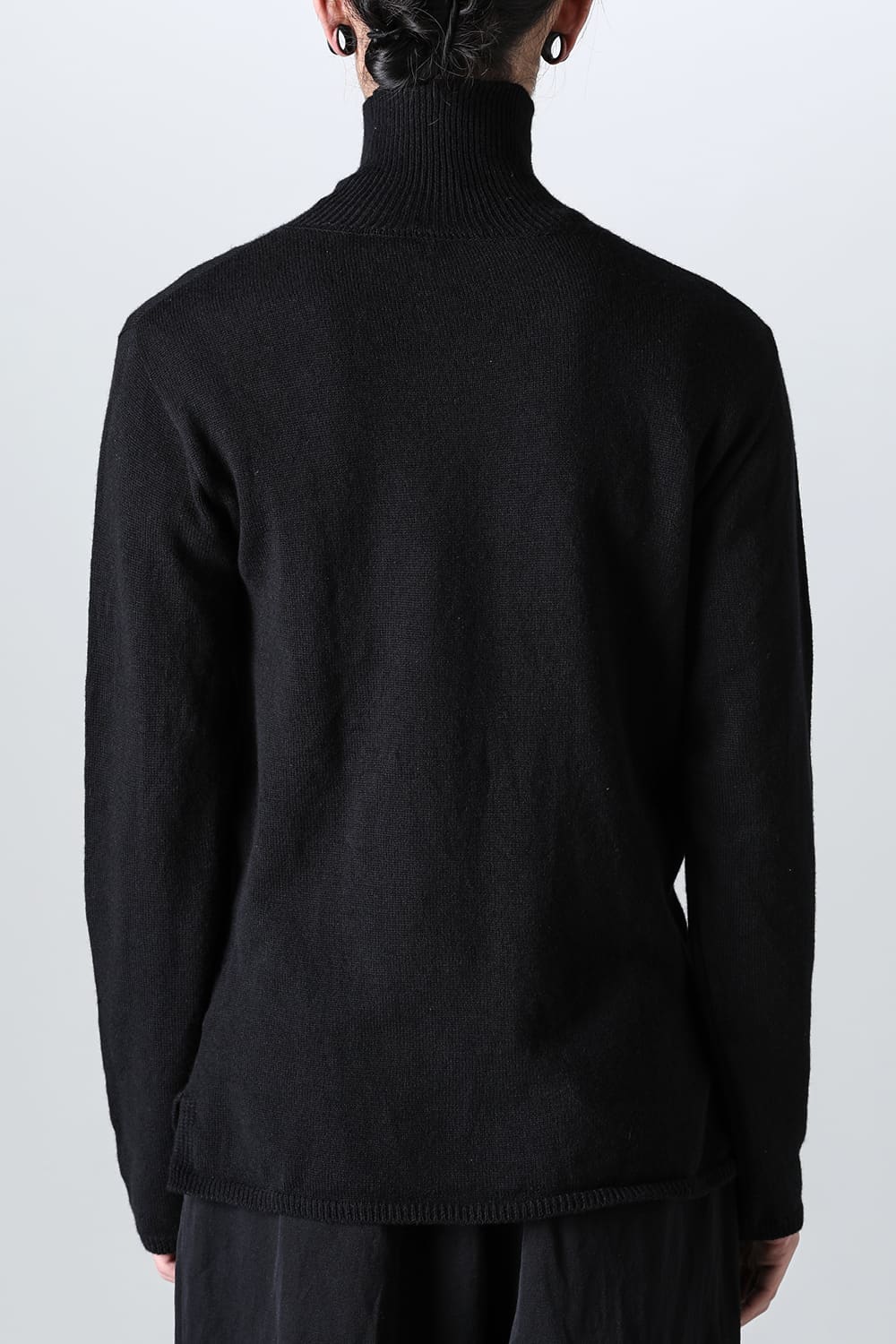 super fine wool sweater turtleneck Black