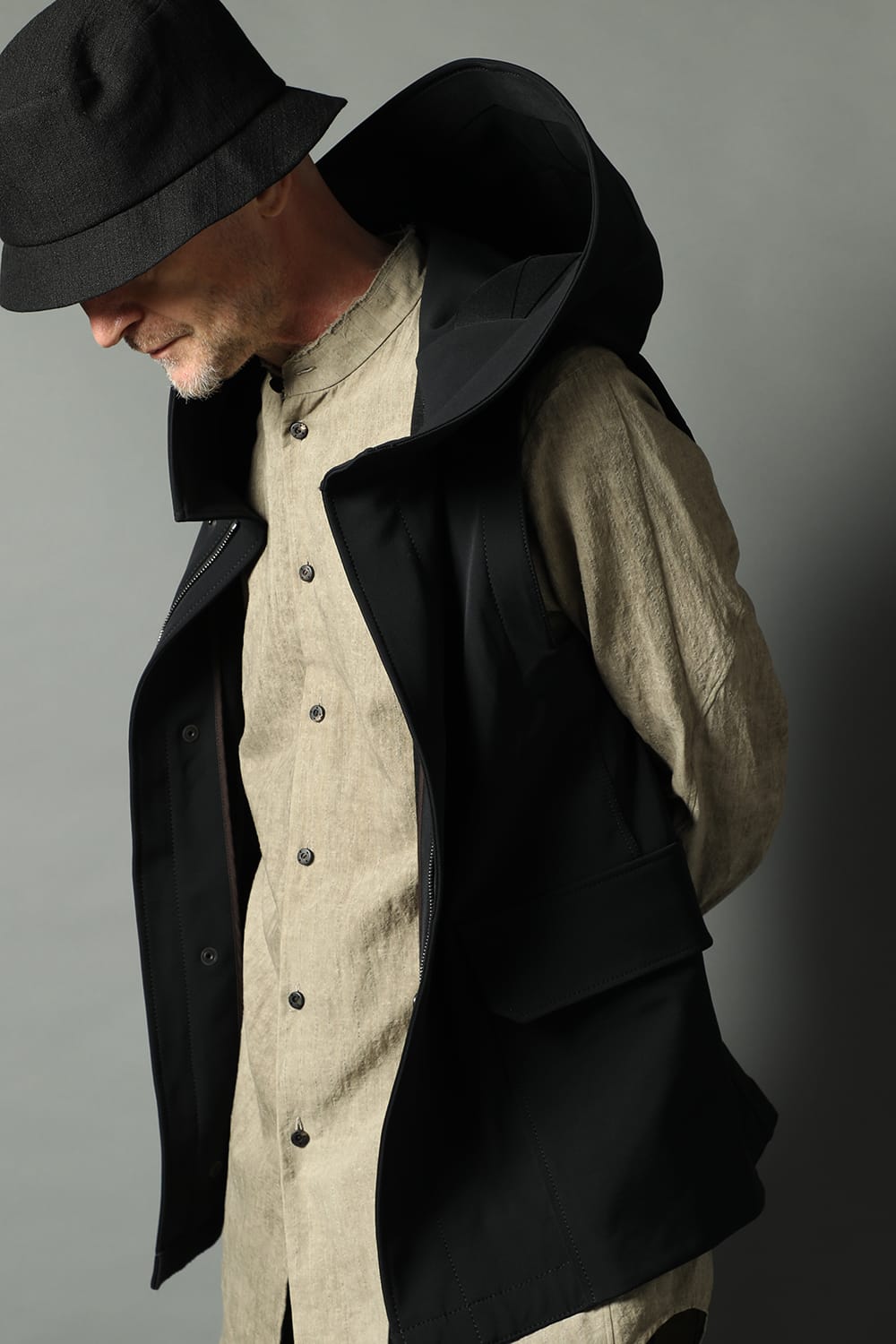 Shirt cotton / linen cold dyed