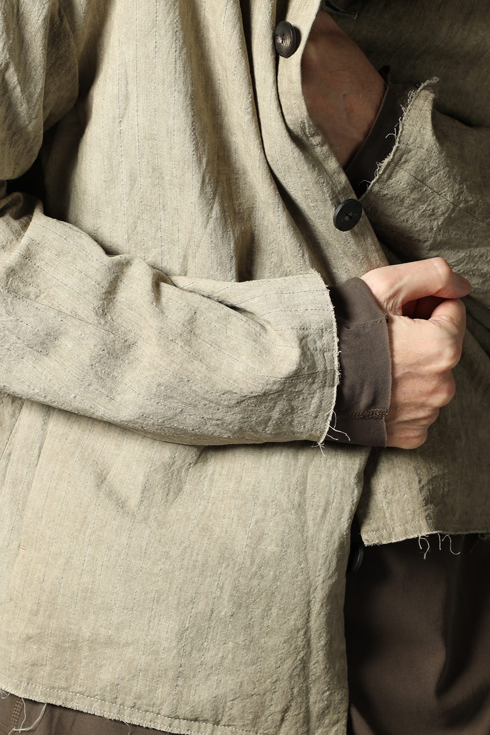 Jacket cotton / linen cold dyed