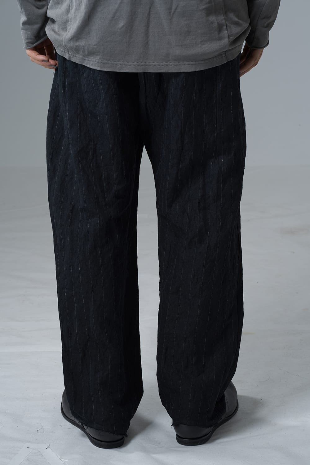Relaxe pants cotton linen metal shrink
