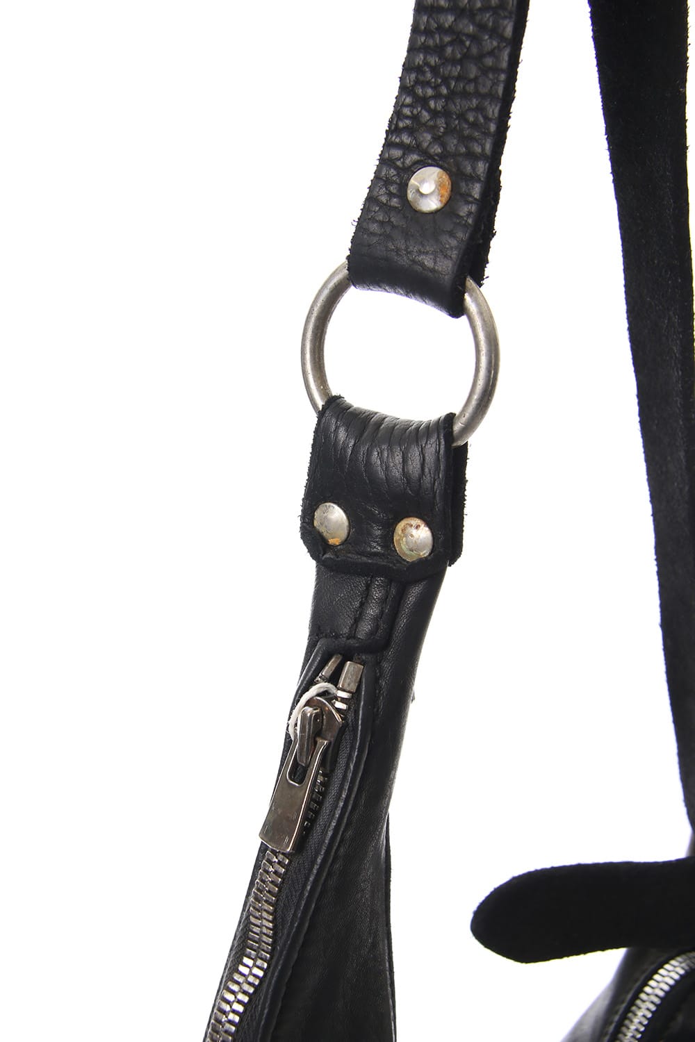 ラウンドジップ ショルダーバッグ ソフト ホース フルグレイン レザー - SZ01