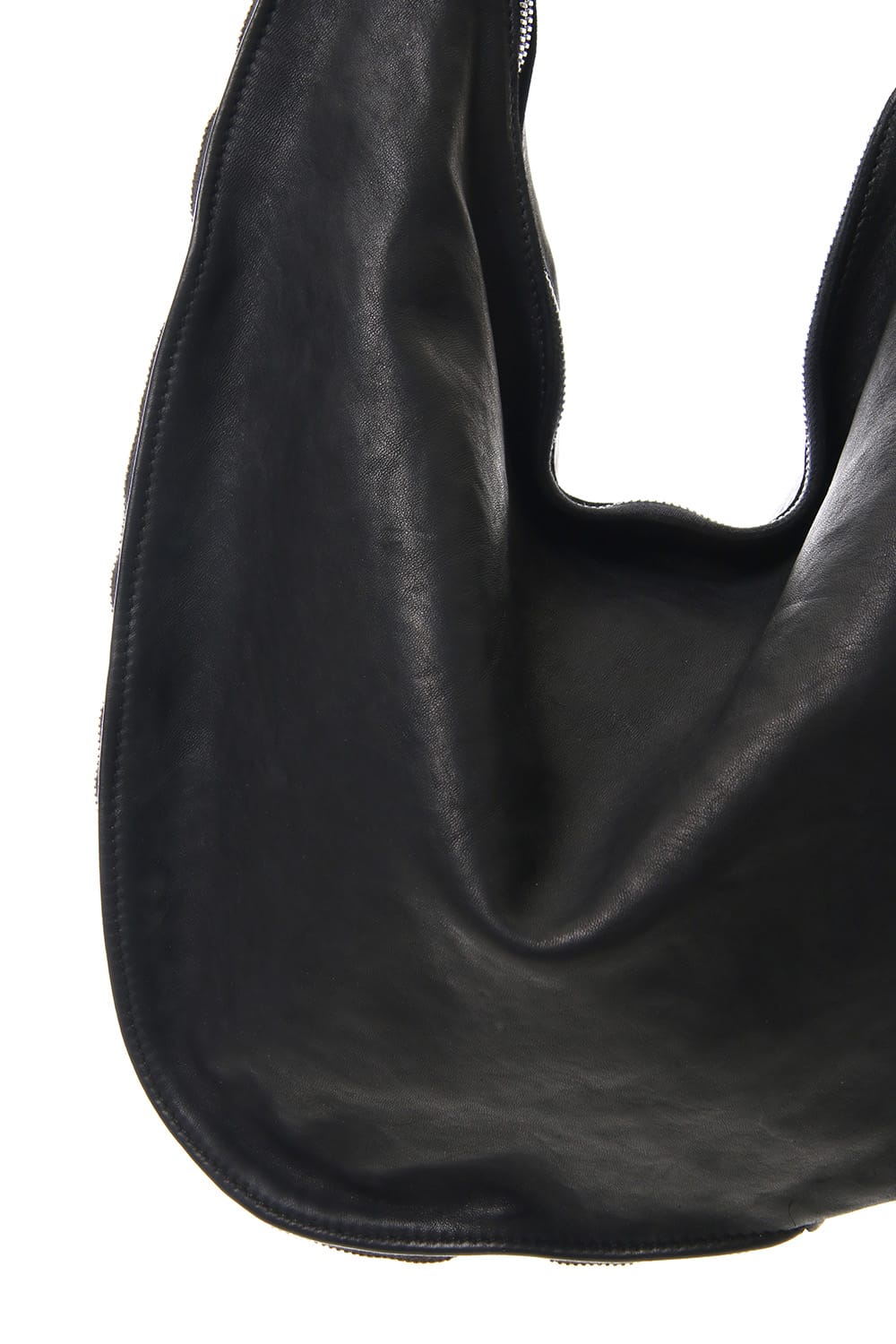 ラウンドジップ ショルダーバッグ ソフト ホース フルグレイン レザー - SZ01