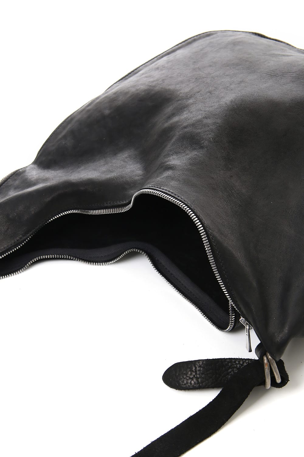 ラウンドジップ ショルダーバッグ ソフト ホース フルグレイン レザー - SZ01