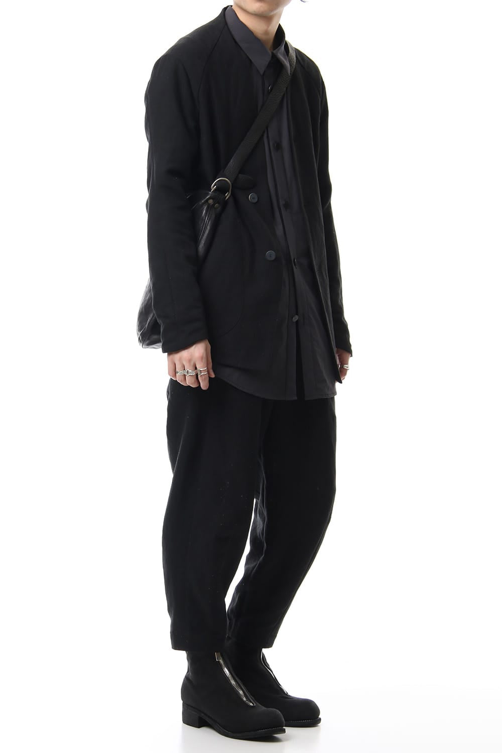 ラウンドジップ ショルダーバッグ ソフト ホース フルグレイン レザー - SZ01