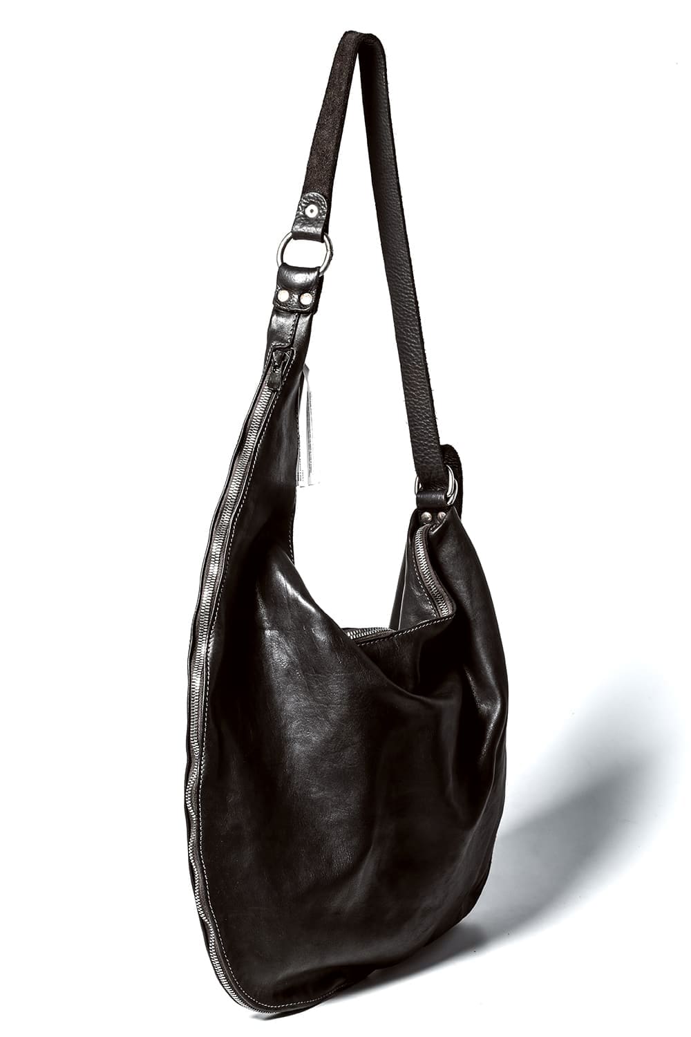 Round Zip Shoulder Bag Soft Horse Full Grain Leather-SZ01 CV60T