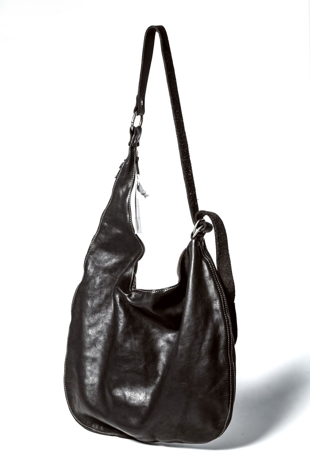 Round Zip Shoulder Bag Soft Horse Full Grain Leather-SZ01 CV60T