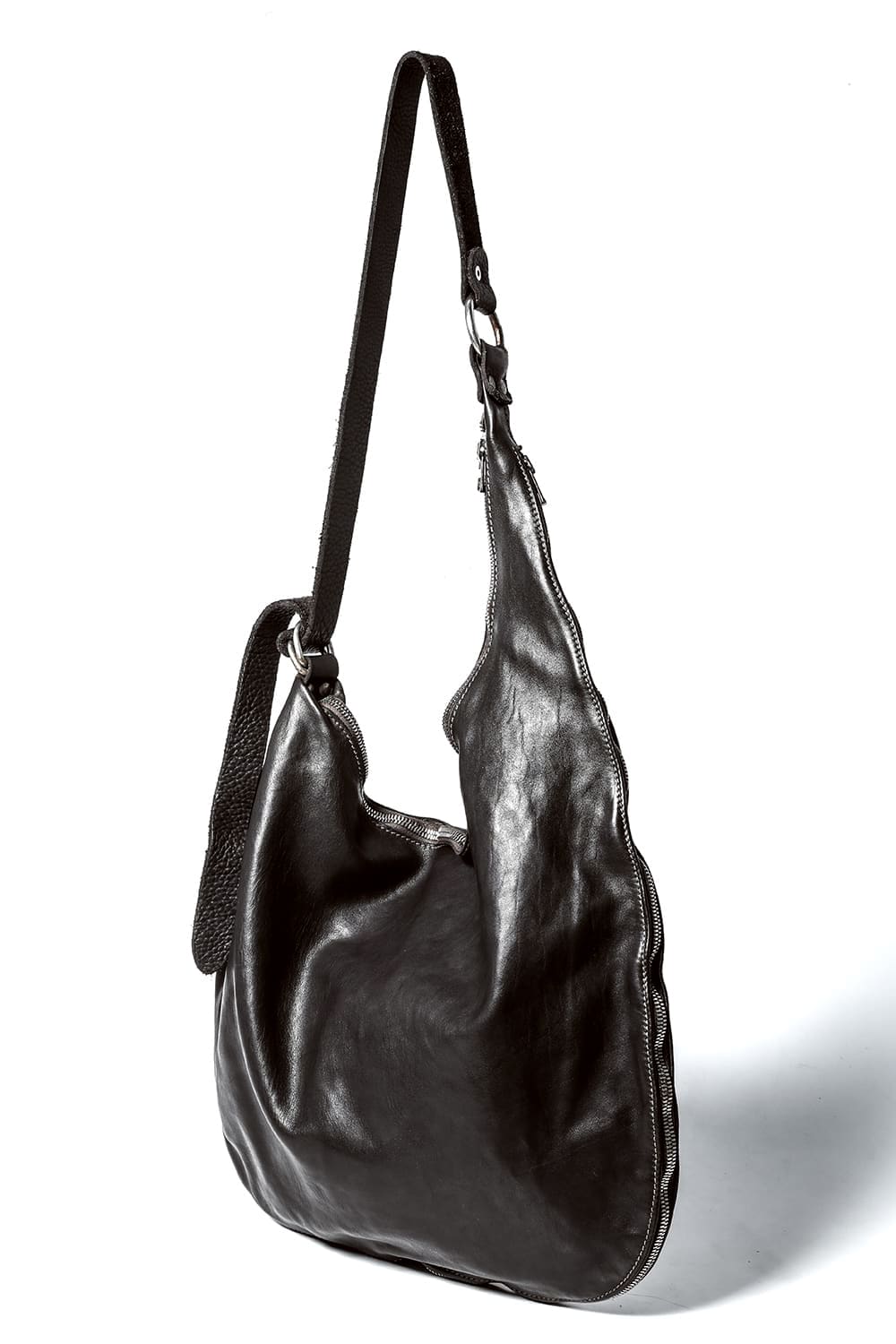 Round Zip Shoulder Bag Soft Horse Full Grain Leather-SZ01 CV60T