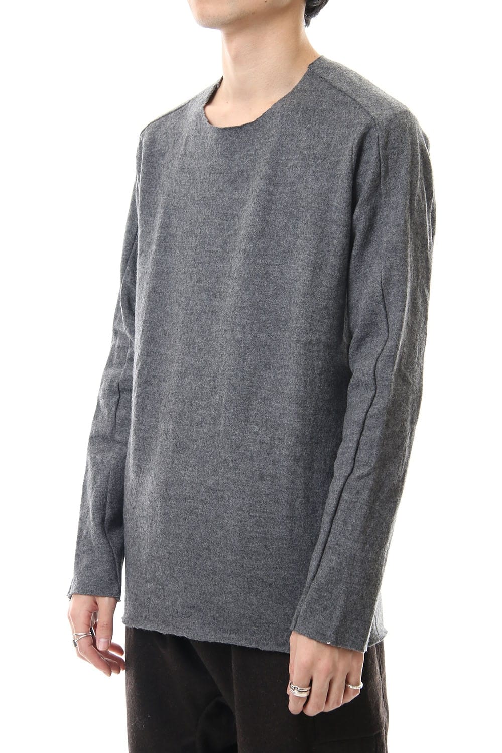 Stretch Wool Jersey Crew Knit