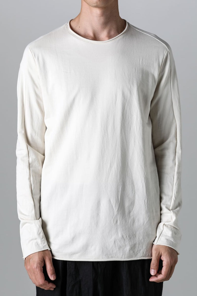 Micro Brushed Cotton Long Sleeve Cut & Sewn Off White