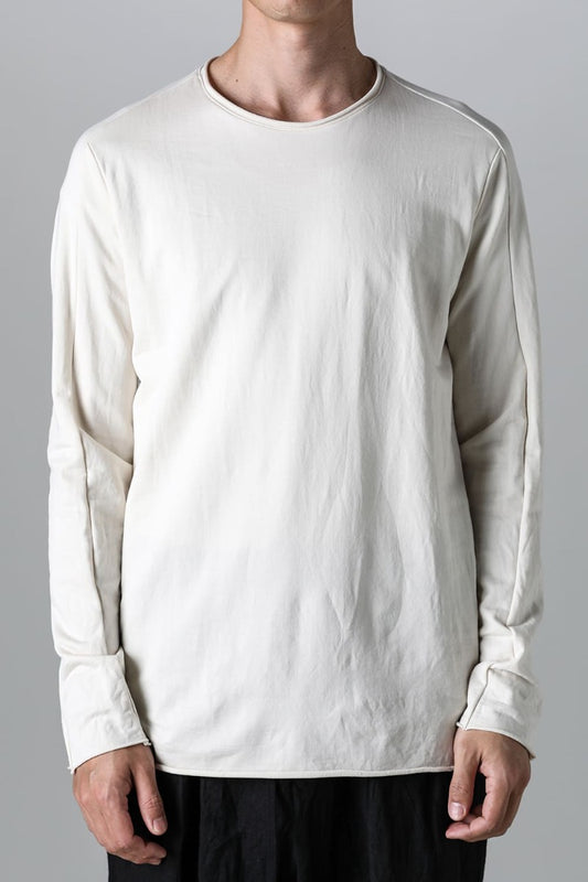 Micro Brushed Cotton Long Sleeve Cut & Sewn Off White