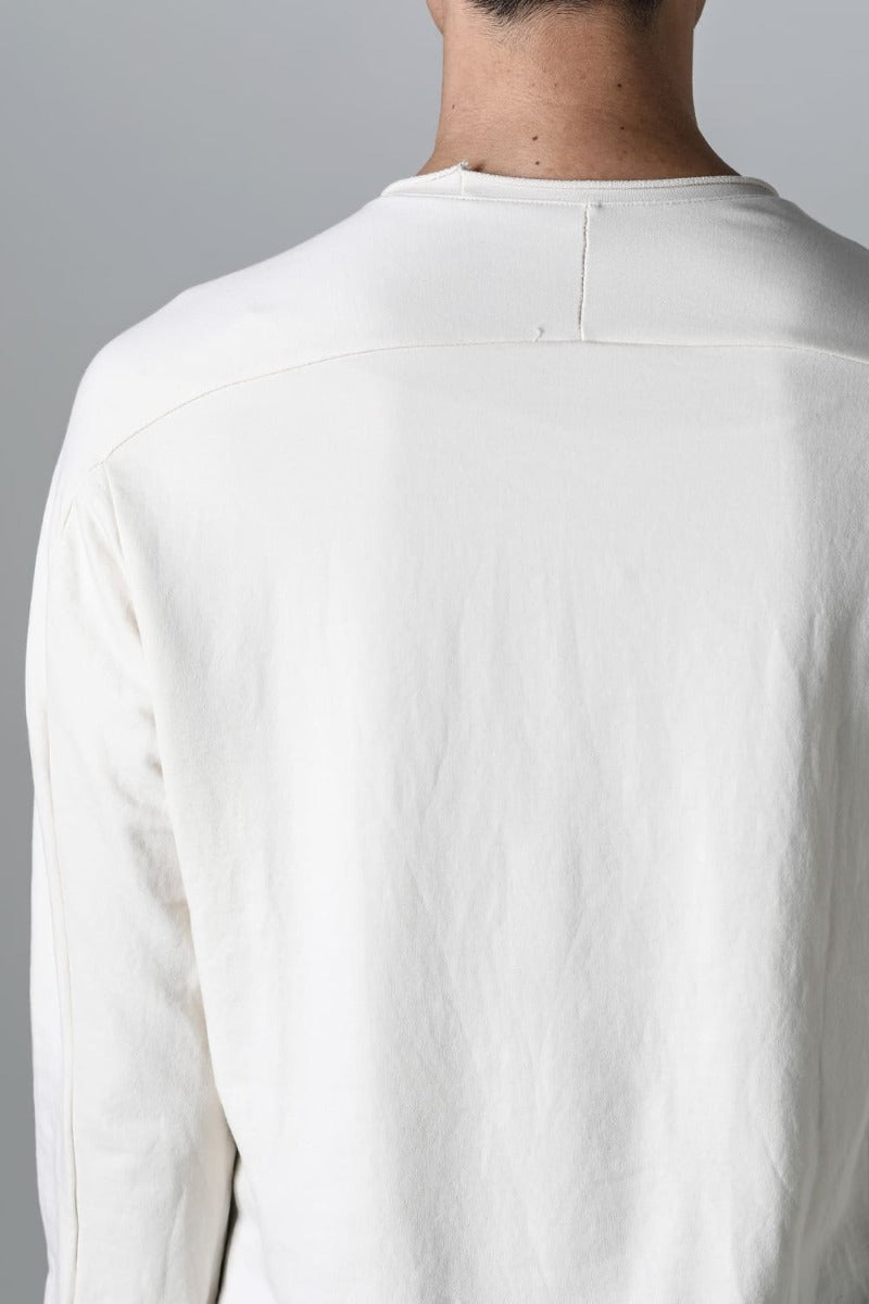 Micro Brushed Cotton Long Sleeve Cut & Sewn Off White