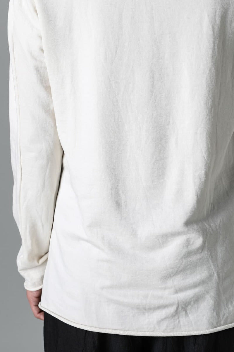 Micro Brushed Cotton Long Sleeve Cut & Sewn Off White