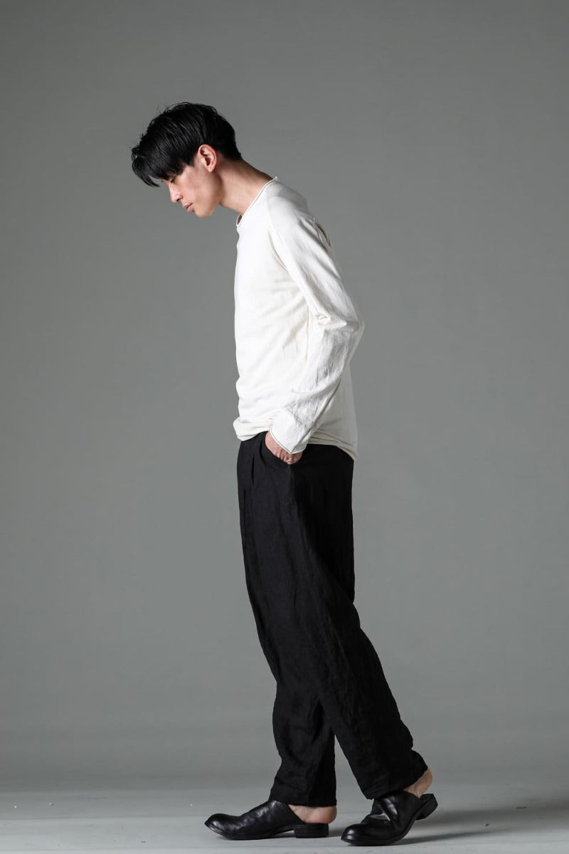 Micro Brushed Cotton Long Sleeve Cut & Sewn Off White