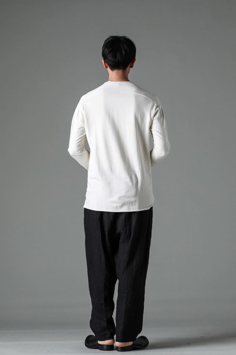 Micro Brushed Cotton Long Sleeve Cut & Sewn Off White
