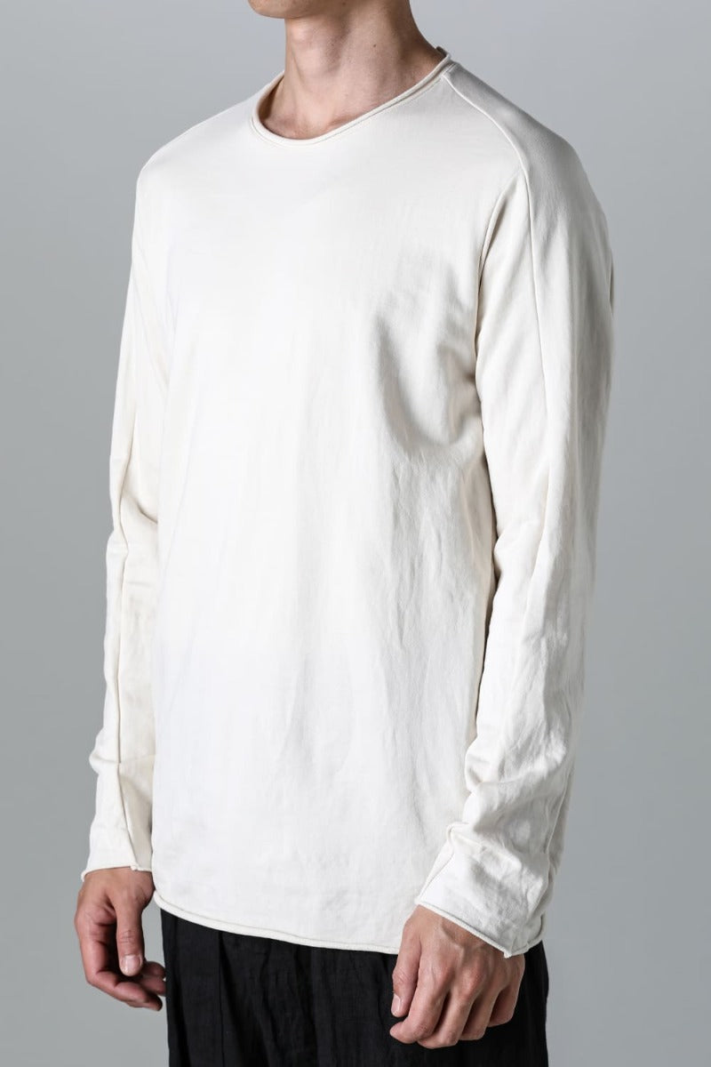 Micro Brushed Cotton Long Sleeve Cut & Sewn Off White