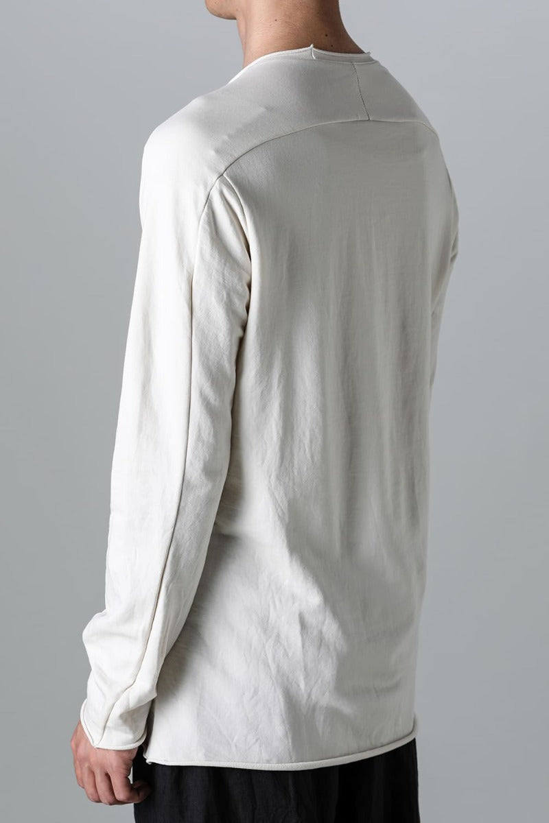 Micro Brushed Cotton Long Sleeve Cut & Sewn Off White