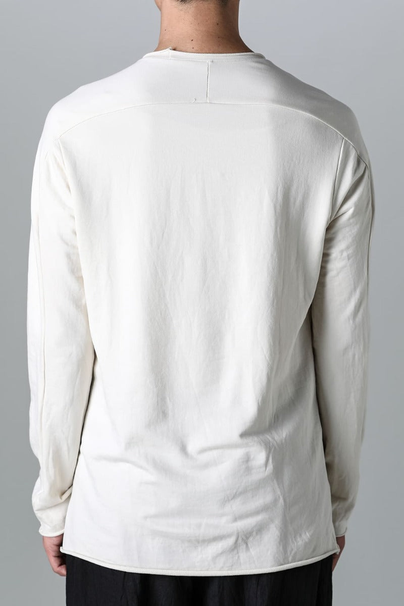 Micro Brushed Cotton Long Sleeve Cut & Sewn Off White