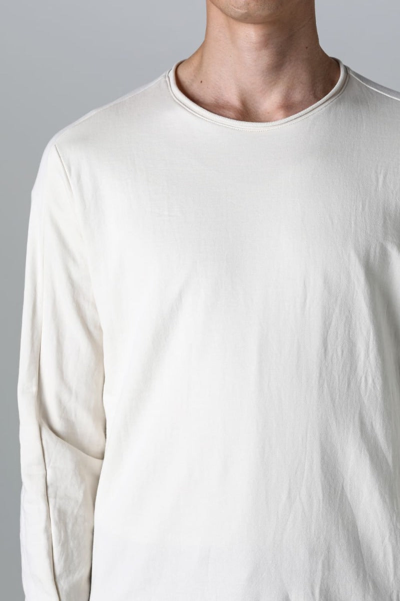 Micro Brushed Cotton Long Sleeve Cut & Sewn Off White