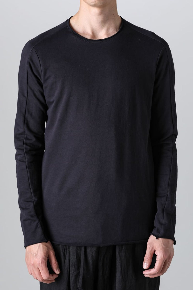 Micro Brushed Cotton Long Sleeve Cut & Sewn Black