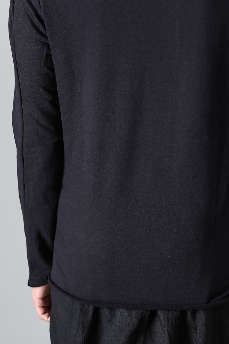 Micro Brushed Cotton Long Sleeve Cut & Sewn Black