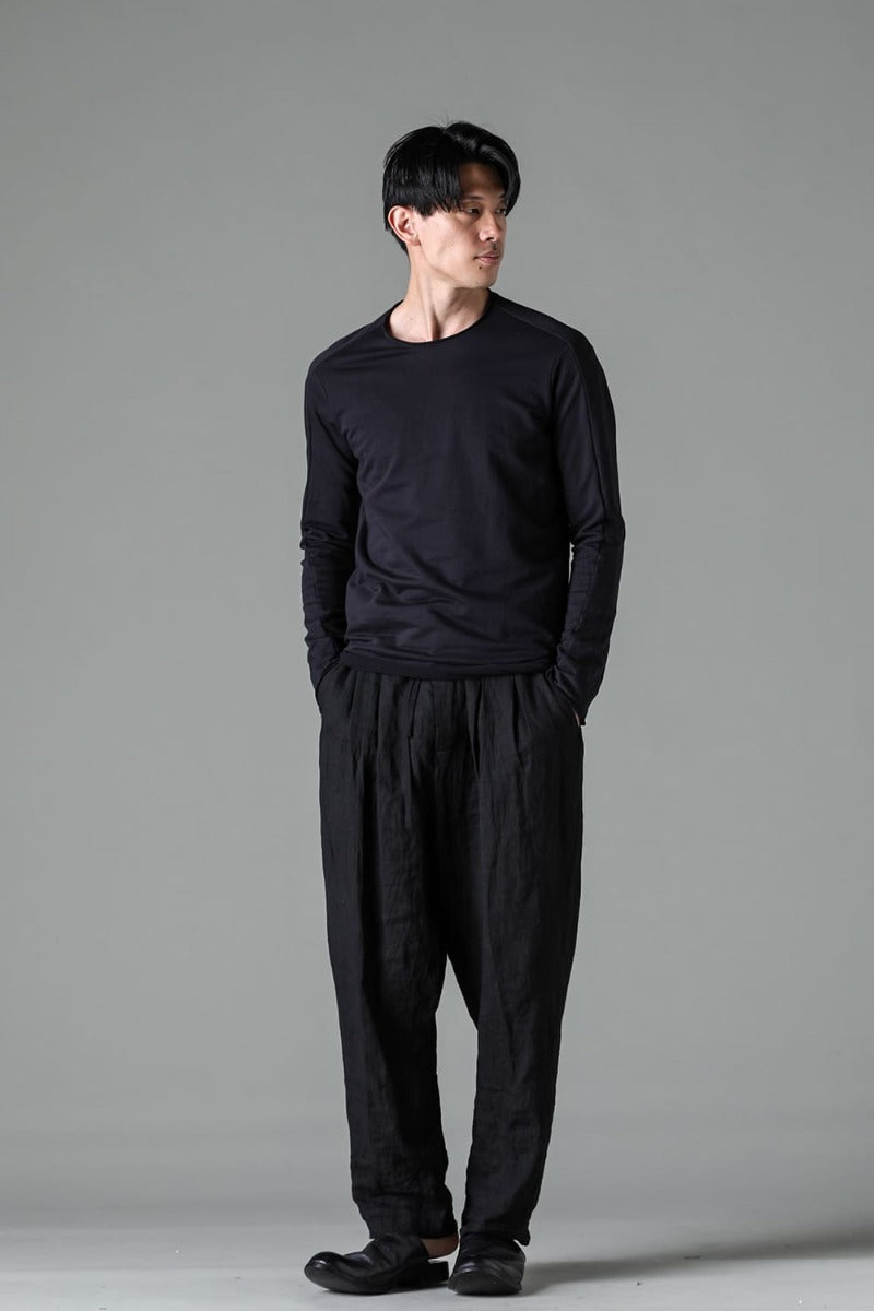 Micro Brushed Cotton Long Sleeve Cut & Sewn Black