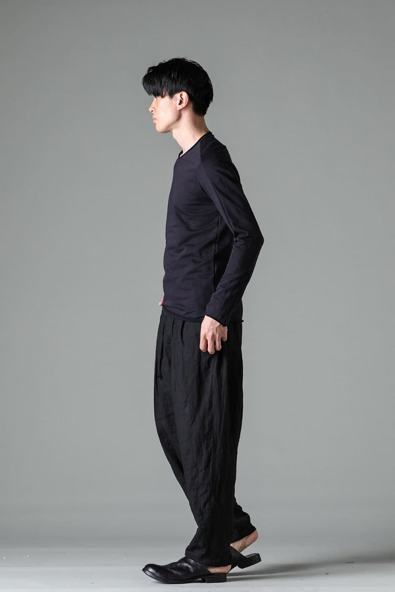 Micro Brushed Cotton Long Sleeve Cut & Sewn Black