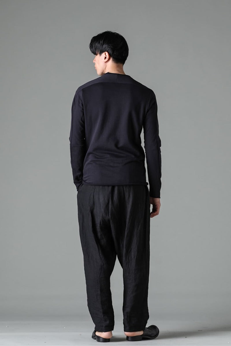 Micro Brushed Cotton Long Sleeve Cut & Sewn Black