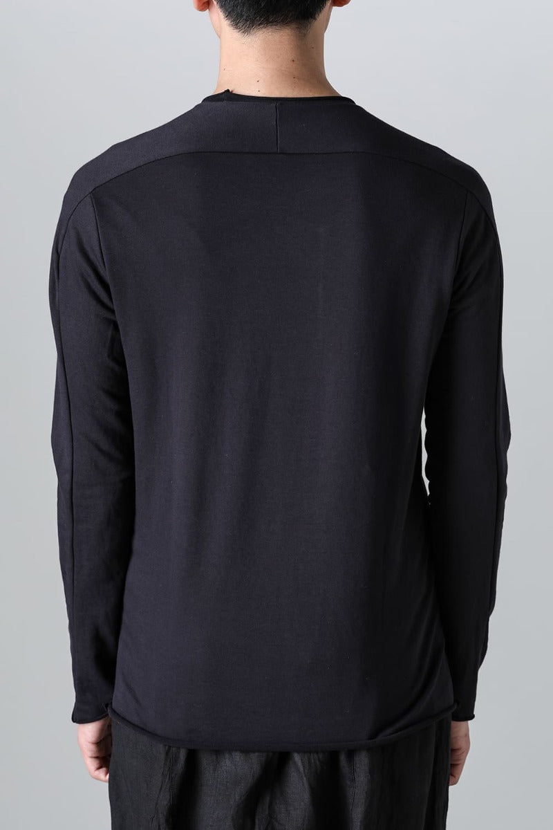 Micro Brushed Cotton Long Sleeve Cut & Sewn Black