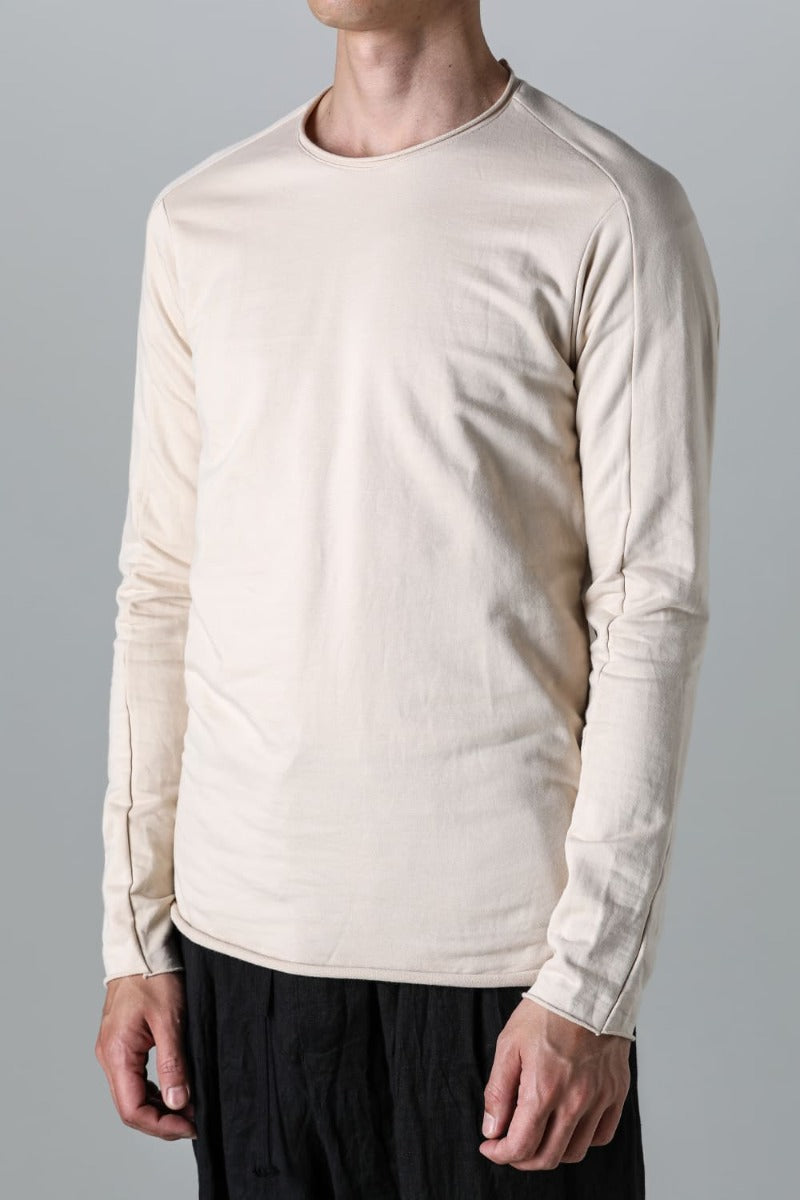 Micro Brushed Cotton Long Sleeve Cut & Sewn Beige