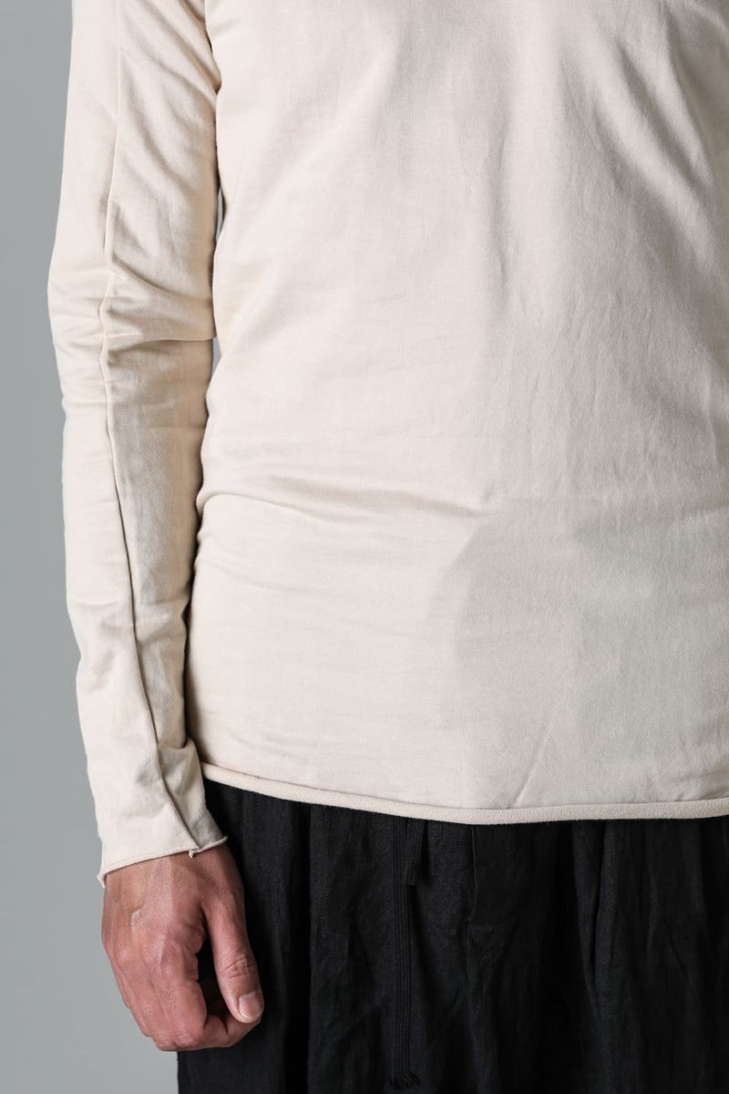Micro Brushed Cotton Long Sleeve Cut & Sewn Beige