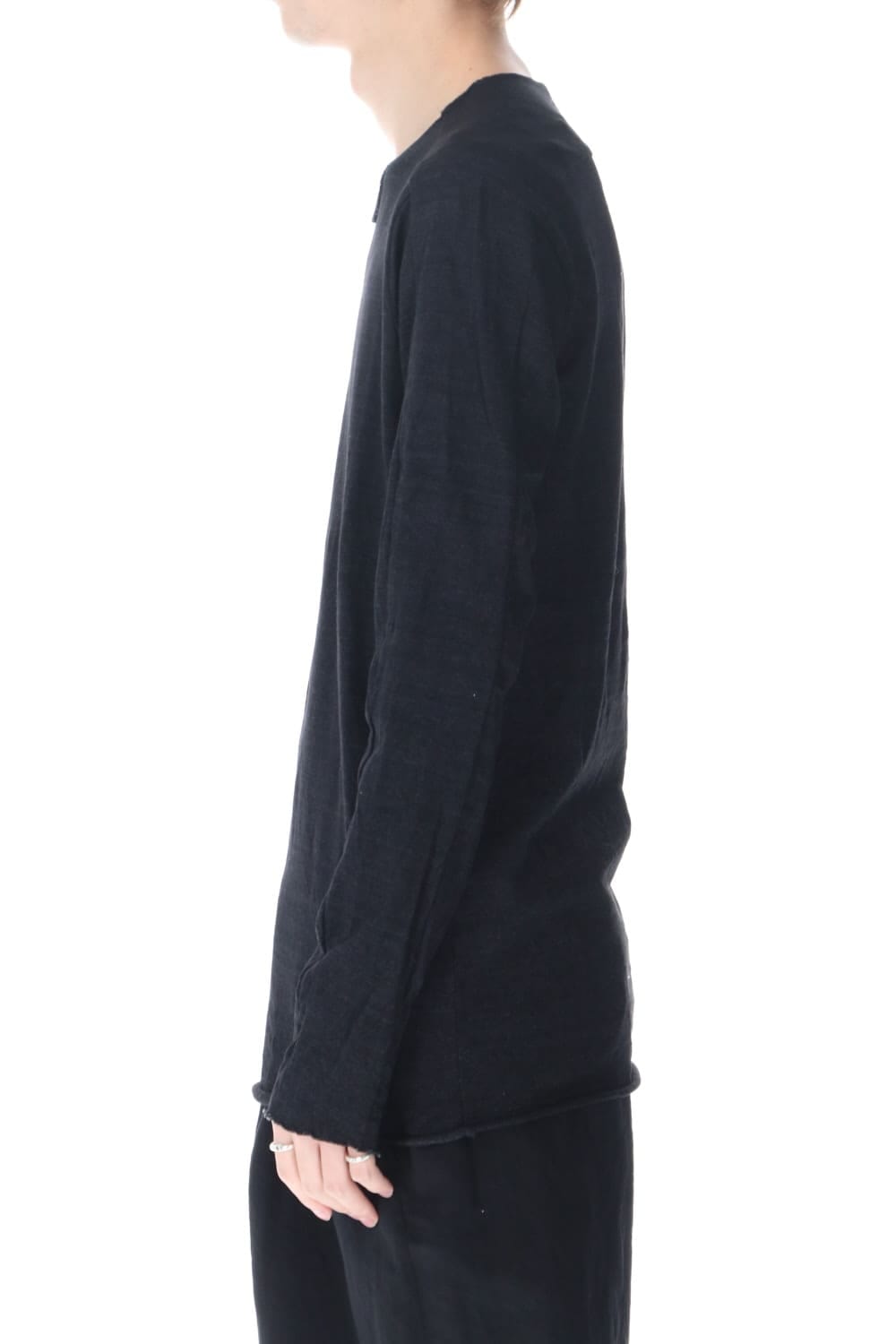 ライトウェイト コットン ジャージー ロング スリーブ カットソー インディゴ ブラック