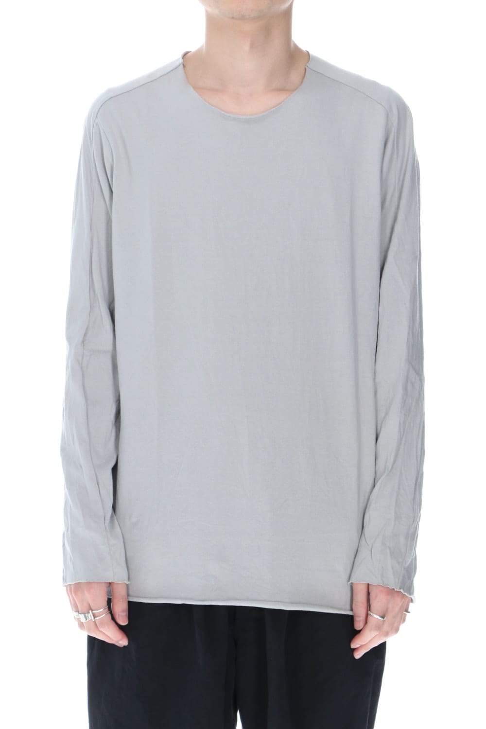 ライトウェイト コットン ジャージー ロング スリーブ カットソー ライトグレー