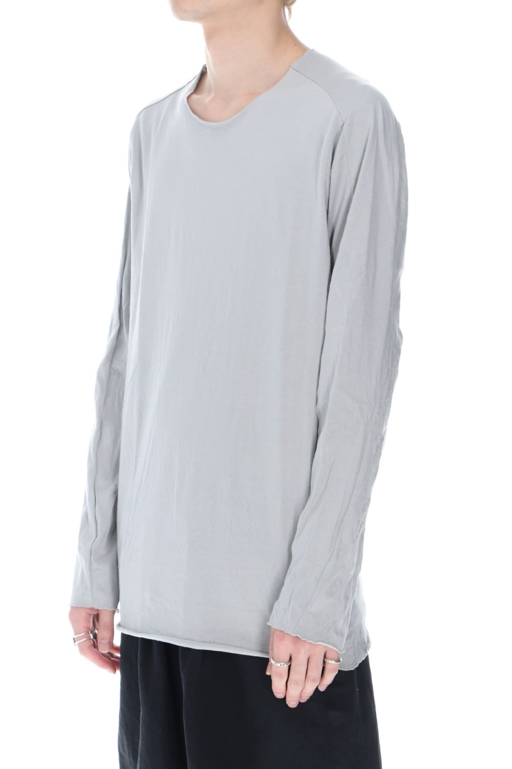 ライトウェイト コットン ジャージー ロング スリーブ カットソー ライトグレー