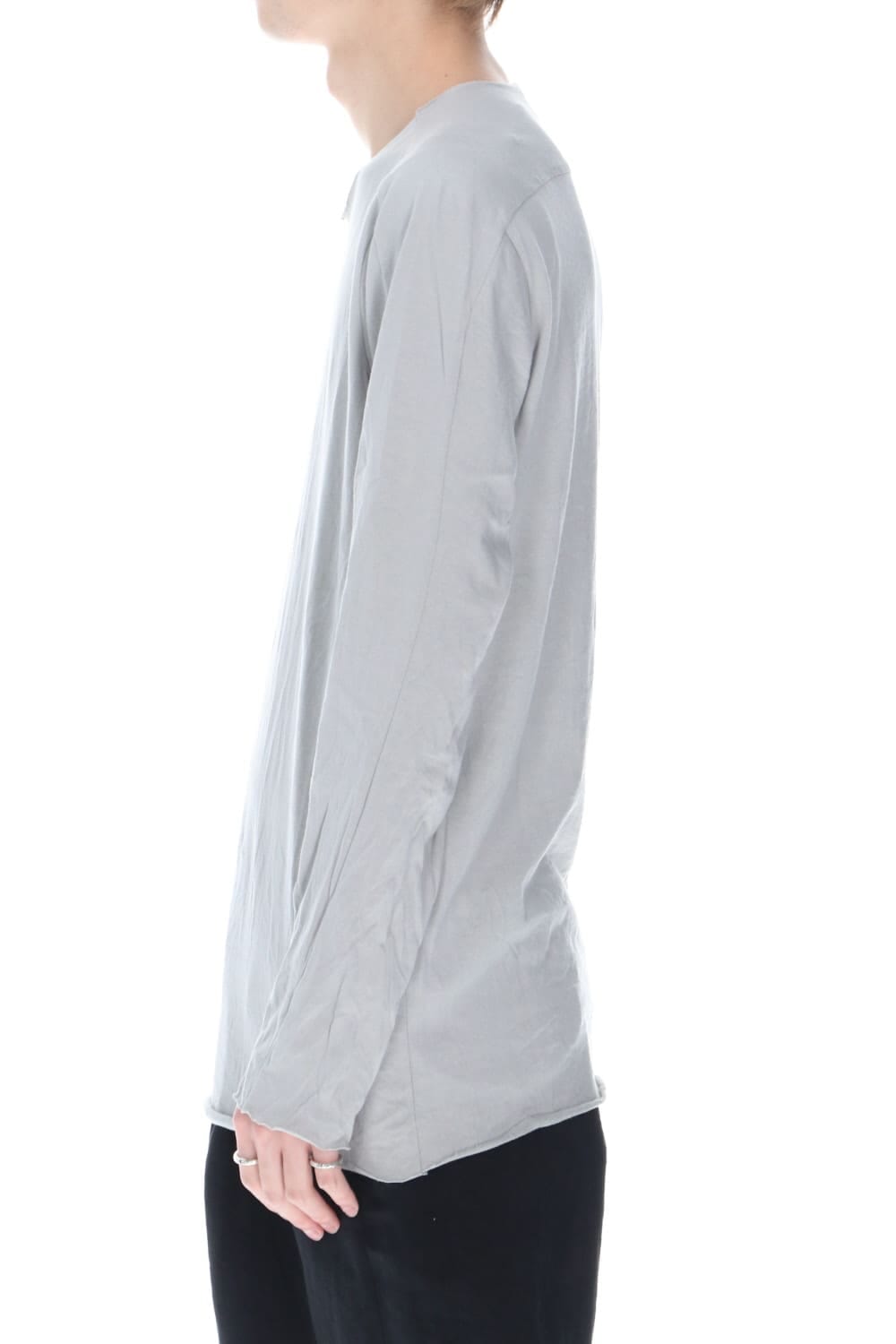 ライトウェイト コットン ジャージー ロング スリーブ カットソー ライトグレー