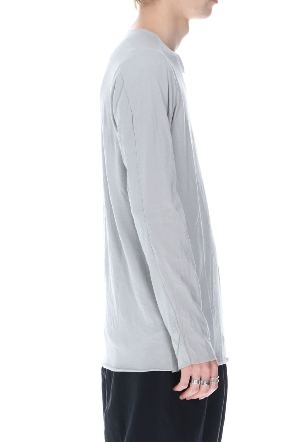 ライトウェイト コットン ジャージー ロング スリーブ カットソー ライトグレー