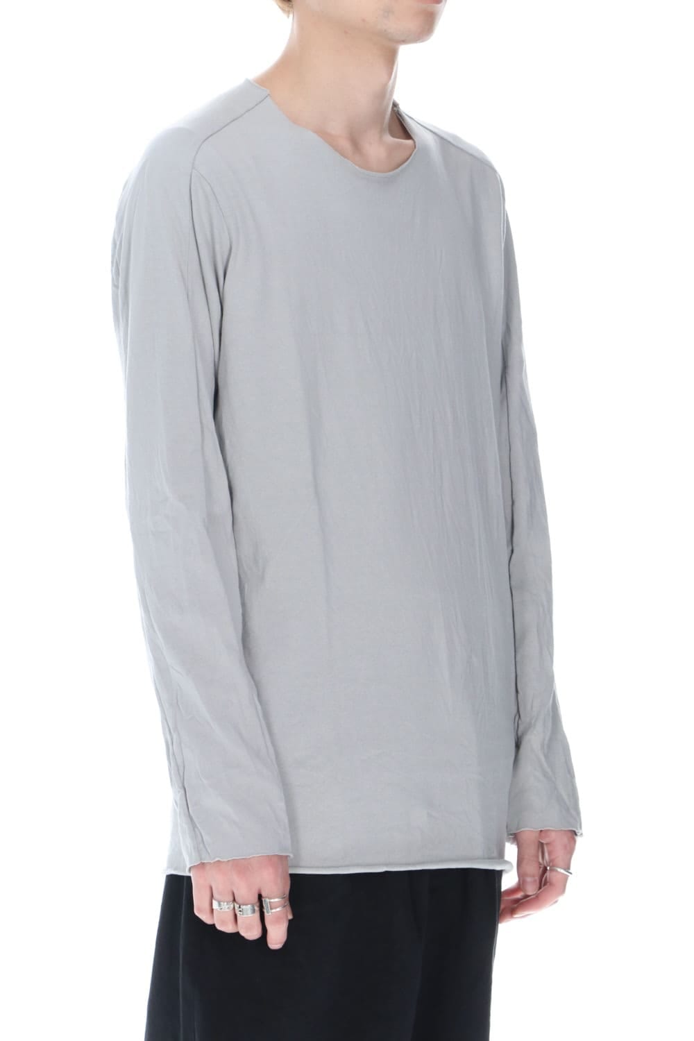 ライトウェイト コットン ジャージー ロング スリーブ カットソー ライトグレー